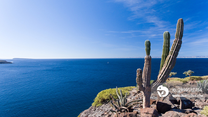 Aerial panoramics from Espiritu Santo Island, Baja California Sur, Mexico.