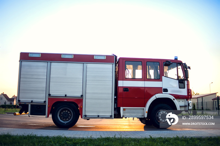 Fire engine stay in the fire department and ready for challenge