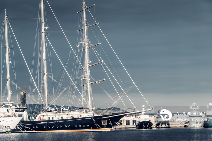 Barquentine moored at Limassol Marina. Cyprus