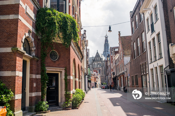 Street in the old town of Haarlem