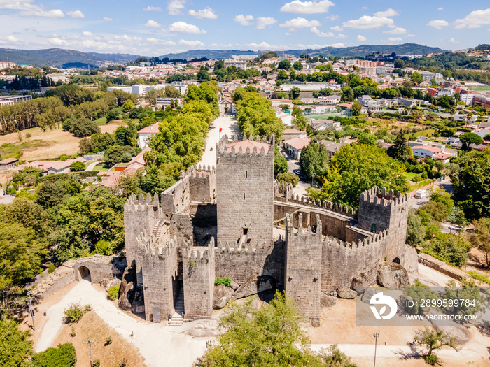 Aerial view of castle of Guimaraes, Portugal