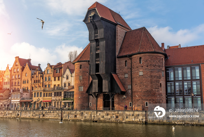 Zuraw, a famous Gdansk port crane by the Motlawa