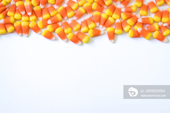 Candy Corn Border Pattern on a White Background