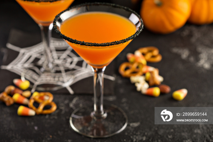 Halloween pumpkin martini
