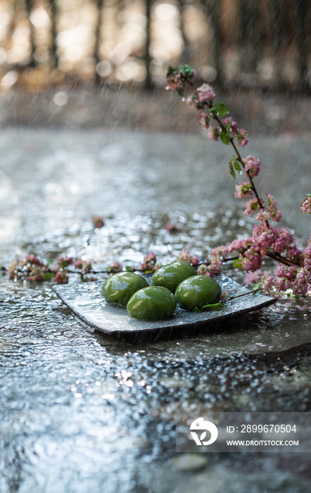 雨中的青团