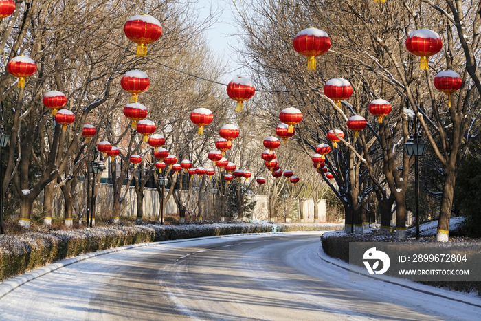 别墅区雪景