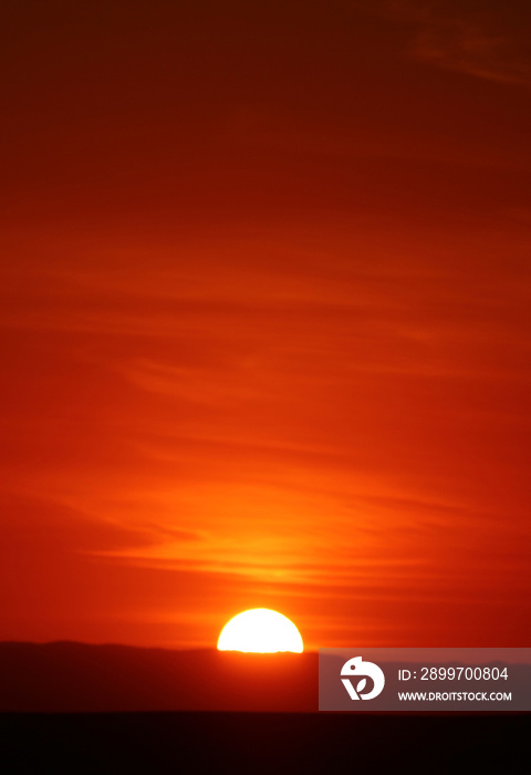 Breathtaking Sunset on the Huacachina Desert in Ica Region, Peru, South America