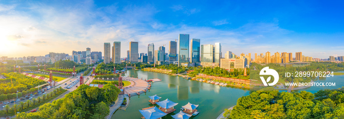 Urban Environment of Qiandeng Lake Park, Foshan City, Guangdong Province, China