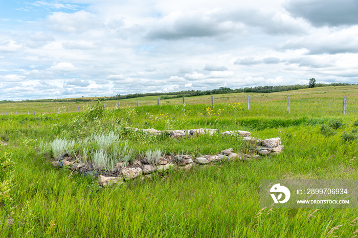 Ruins of the old Metis settlement at Batoche, Saskatchewan. East Village.