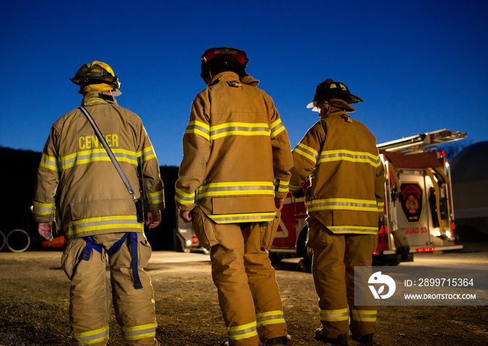 Portrait of smiling firefighter