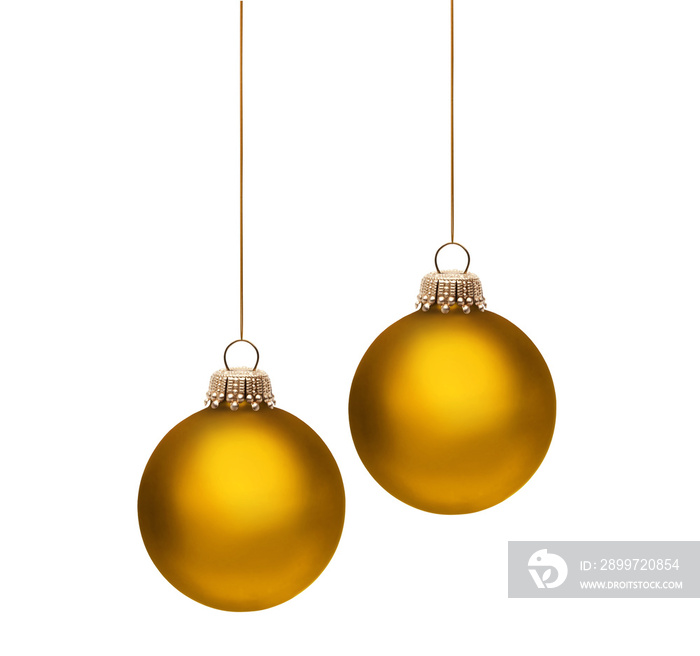 Goldene Weihnachtskugeln