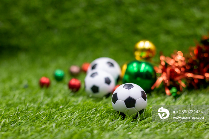 Soccer with Christmas Decoration for Christmas Holiday