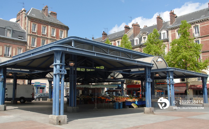 Ville de Rouen, les halles, marché couvert, département de Seine-Maritime, France