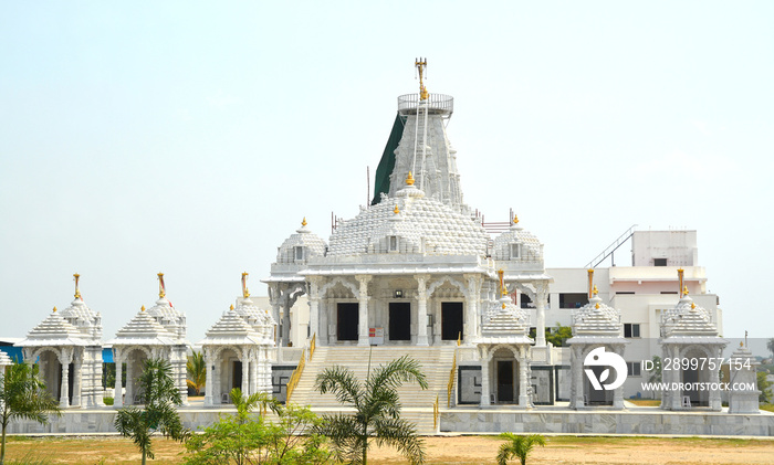 White marble jain temple in Chennai City, India.