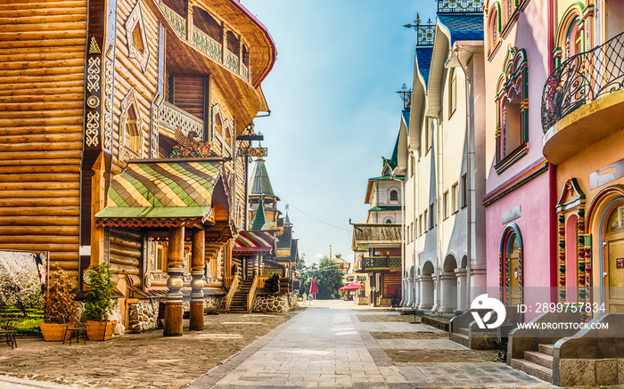 Street in Izmailovskiy Kremlin in Moscow, Russia