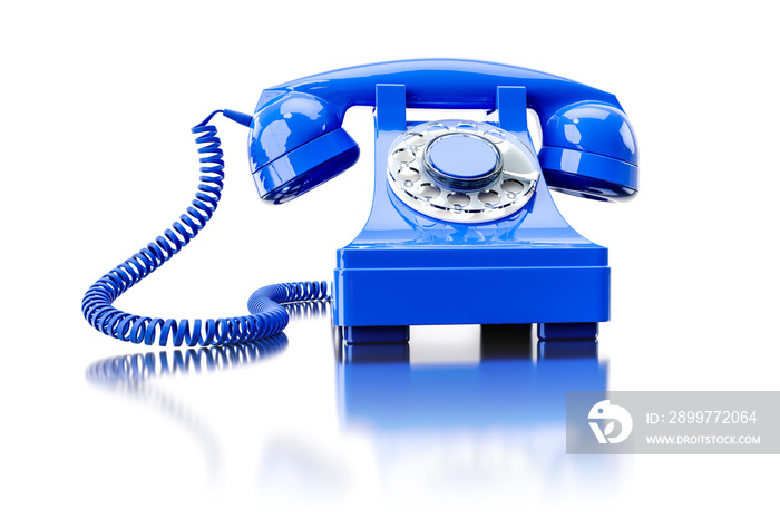 old blue dial-up phone