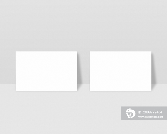 Mockup of two horizontal business cards. Mockup scene. Template for branding identity. Photo mockup 