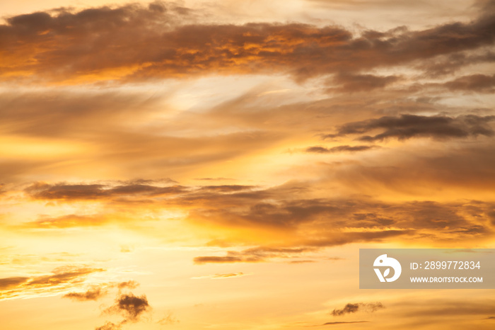 colorful dramatic sky with cloud at sunset