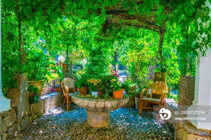 Garden at Son Marroig, former mansion of Archduke Luis Salvado, at Mallorca, Spain