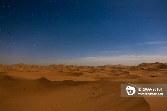 Sahara desert at night