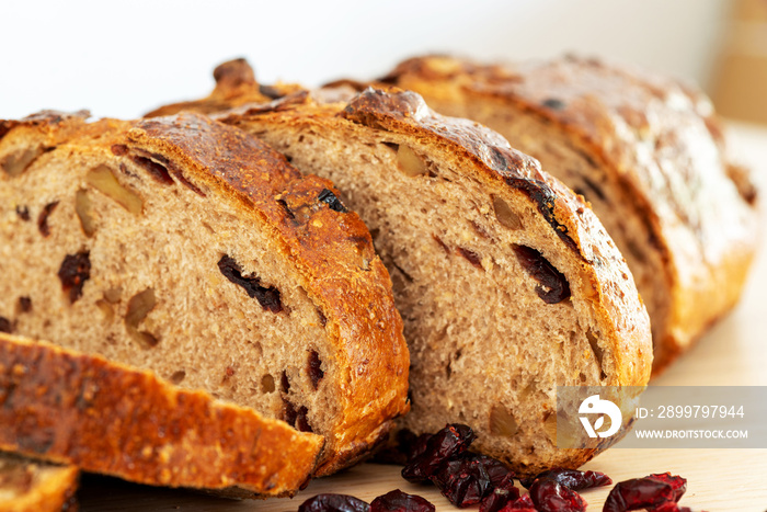 homemade dried cranberry walnut bread