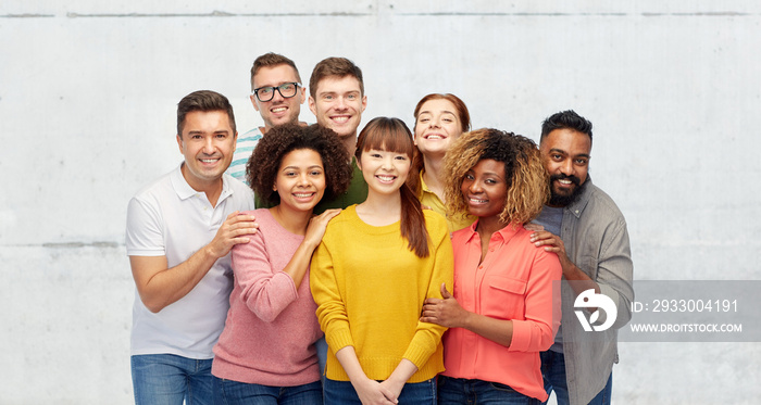 international group of happy smiling people