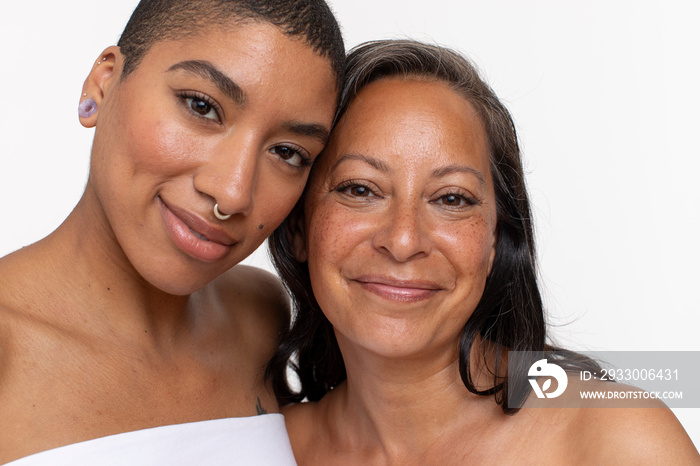 Studio portrait of smiling women