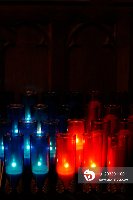 Votive Candles In A Catholic Mass