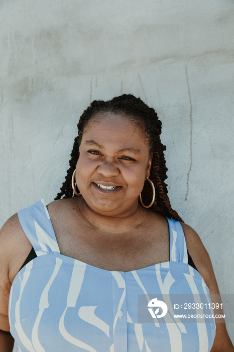 closeup of  Afro Latinx Haitian American woman with textured hair