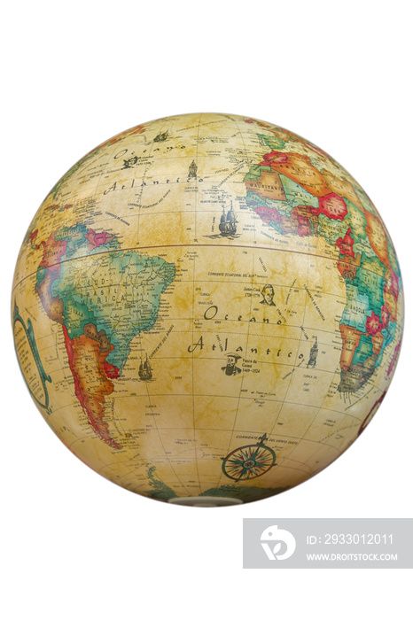 Isolated vintage globe