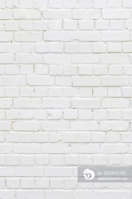 White color painted brick wall background, retro style