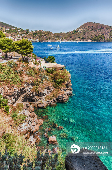 The scenic waterfront of Lipari, Aeolian Islands, Italy