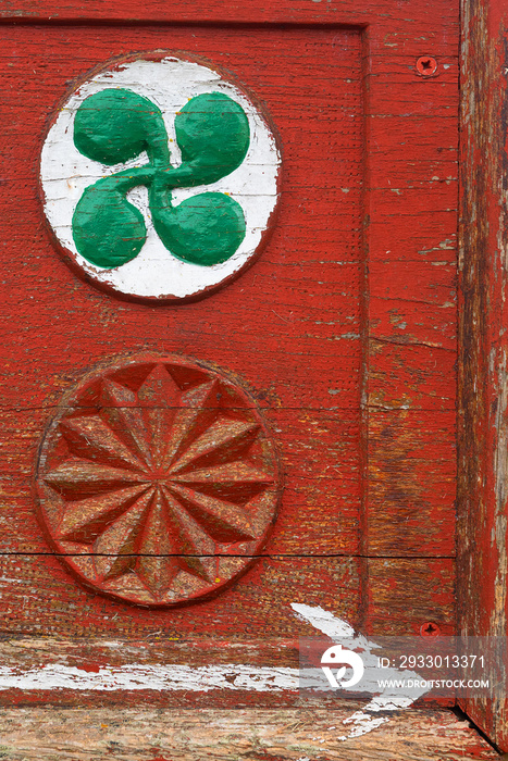 Typical green basque wooden symbol