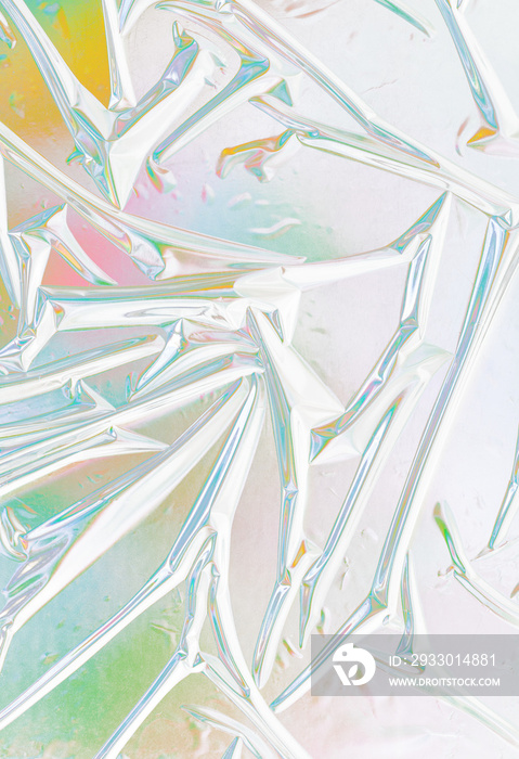 abstract glued rainbow foil texture