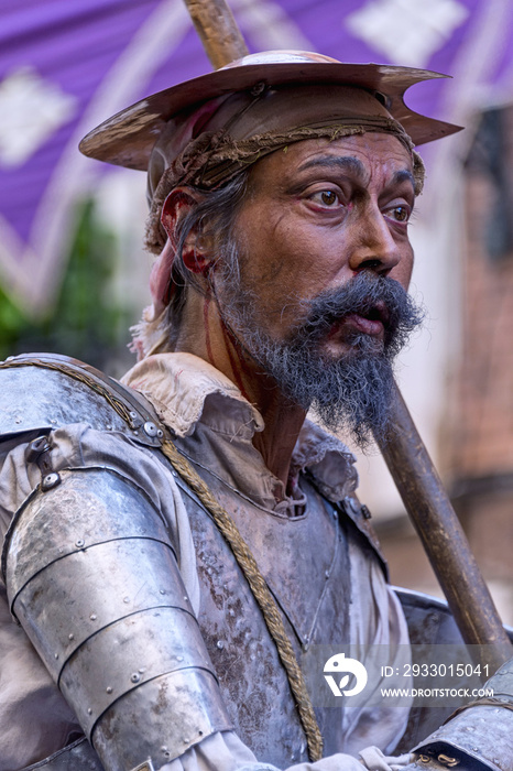 Portrait of an actor, representing Don Quixote