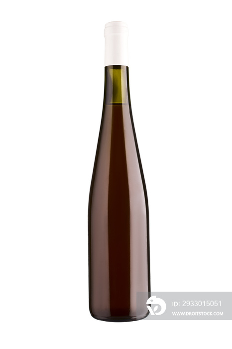 wine bottle isolated on white with clipping path