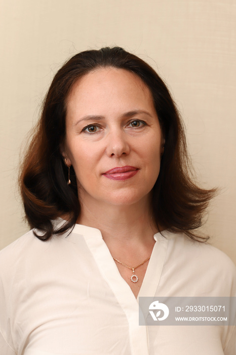 Studio portrait of young adult Caucasian woman