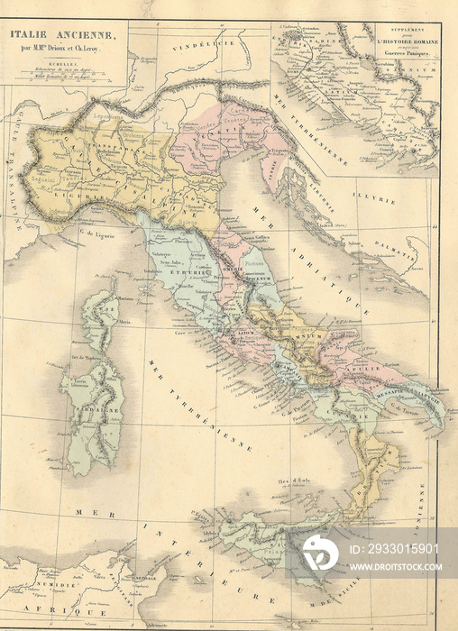 Antique map of Ancient Italy