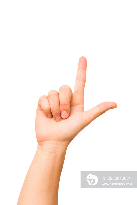 caucasian hands gesturing isolated on a white background