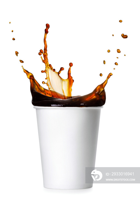 coffee splash from a paper cup