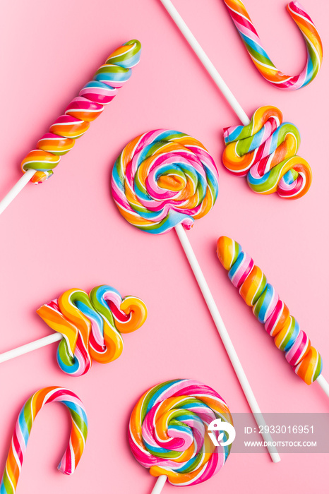 Various colorful lollipops.