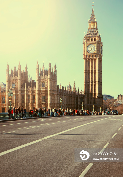 Big Ben and the houses of Parliament in London England