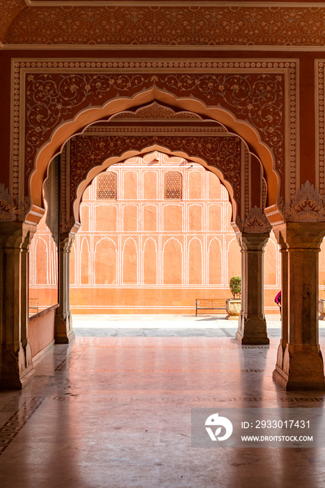 Arch of the City Palace in Jaipur, Rajasthan, India, Asia