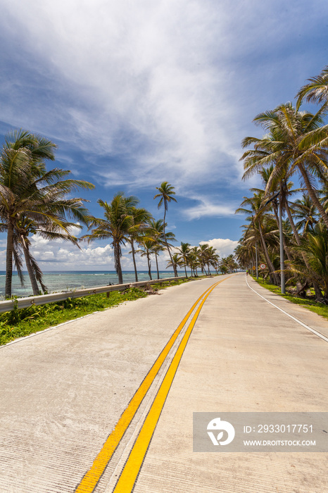 Road by the sea, San Andres Island, colombia