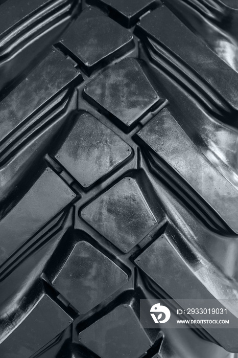 Close up of a tractor tire tread