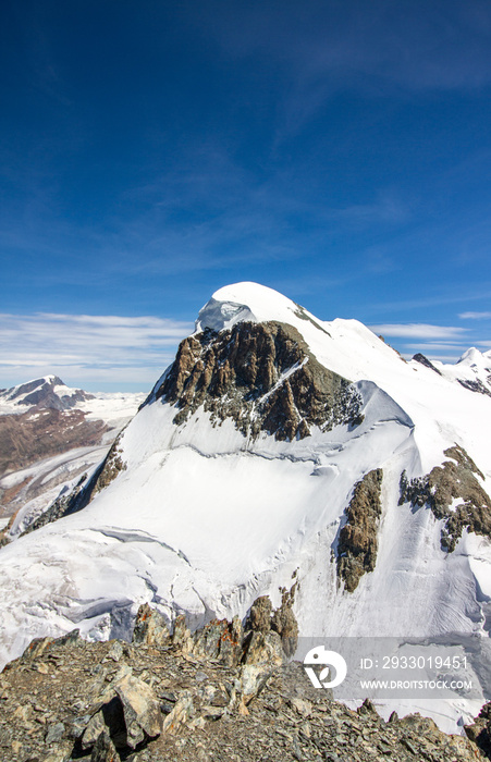 Breithorn mountain with snowcap, Zermatt, Switzerland (vertical)