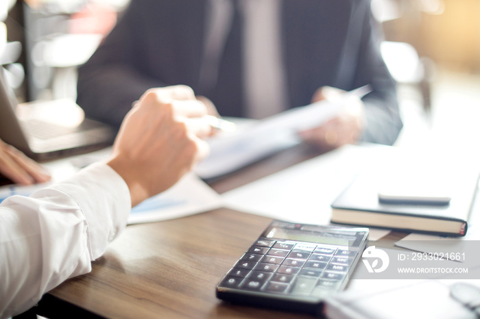 Businessman work with computer on table in office