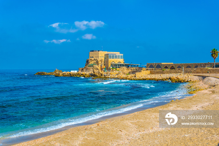 Coastline of ancient Caesarea in Israel