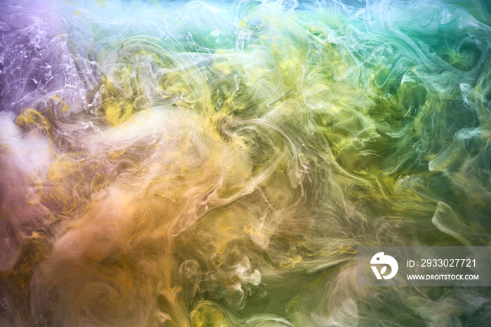 Multicolored bright smoke abstract background colorful fog vibrant colors wallpaper swirl mix paint underwater