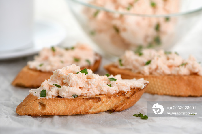 Appetizer pate  salmon with soft cheese